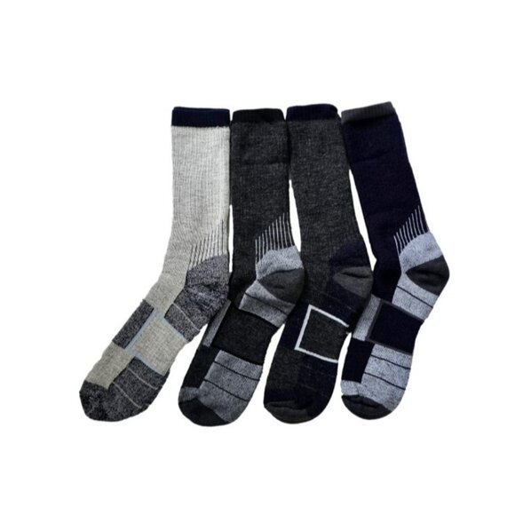 NEW Kirkland Signature 4 Pairs Merino Wool Blend Men's 7-13 Full Cushion Socks - Picture 1 of 6
